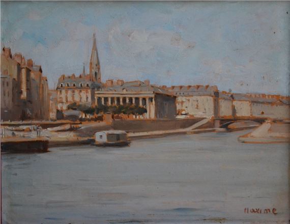 NANTES, LA LOIRE DEVANT LE PALAIS DE LA BOURSE by Maxime Voyet
