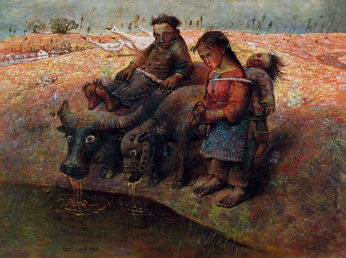 Luo Zhongli | Sunset (1990) | MutualArt