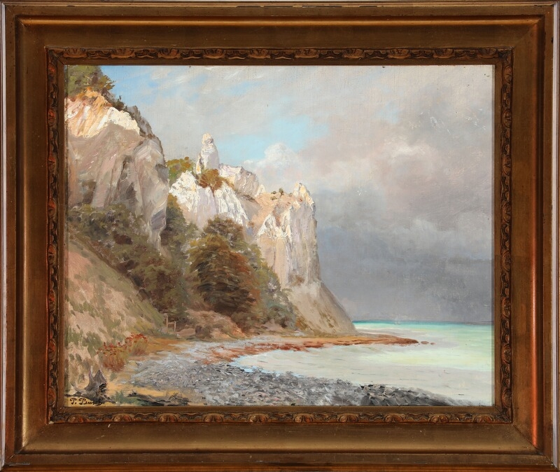 Artwork by Peter Busch, Sommerspiret on Møns Klint, Made of Oil on canvas
