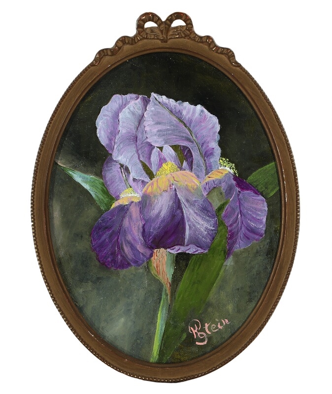 Artwork by Käthe Thaisen, Blue and purple iris, Made of Oil on panel