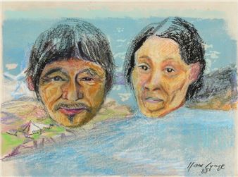 Composition with faces - Hans Lynge