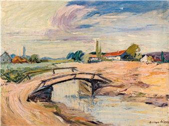 Brookside and bridge - Marton Frigyes