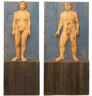 Two Works: Relief – Man and Woman - Stephan Balkenhol