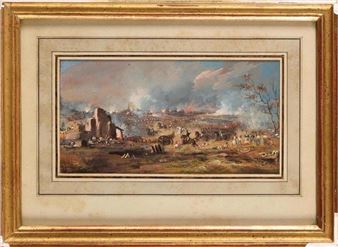 Scene of battle between the French and Austrians under the 1st Empire - Eugène Bazin