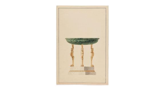 Original and preparatory work for the large basin for the Tuileries palace