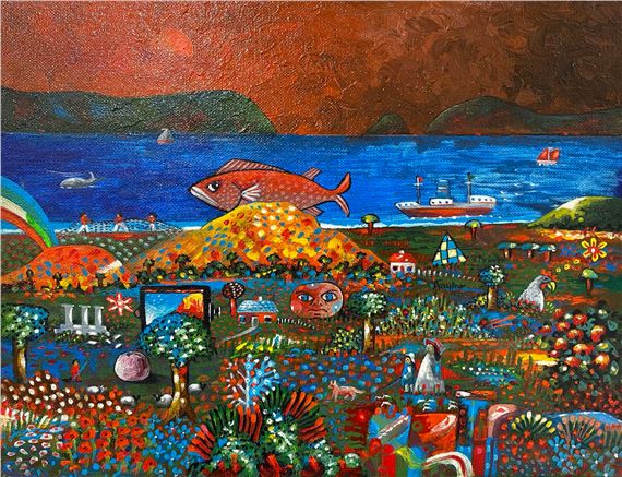 WAITOMOKIA PA (GABRIELS MT.), MANUKAU HARBOUR by Alan Taylor, 1992