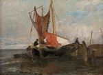 Fischerboote (La Panne). by Gustav Schönleber, 1875