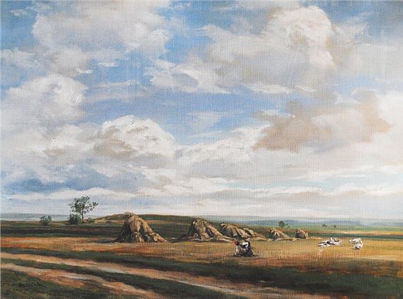 Ve žních - motiv z Bělé by Ferdinand Hanuš Hérink