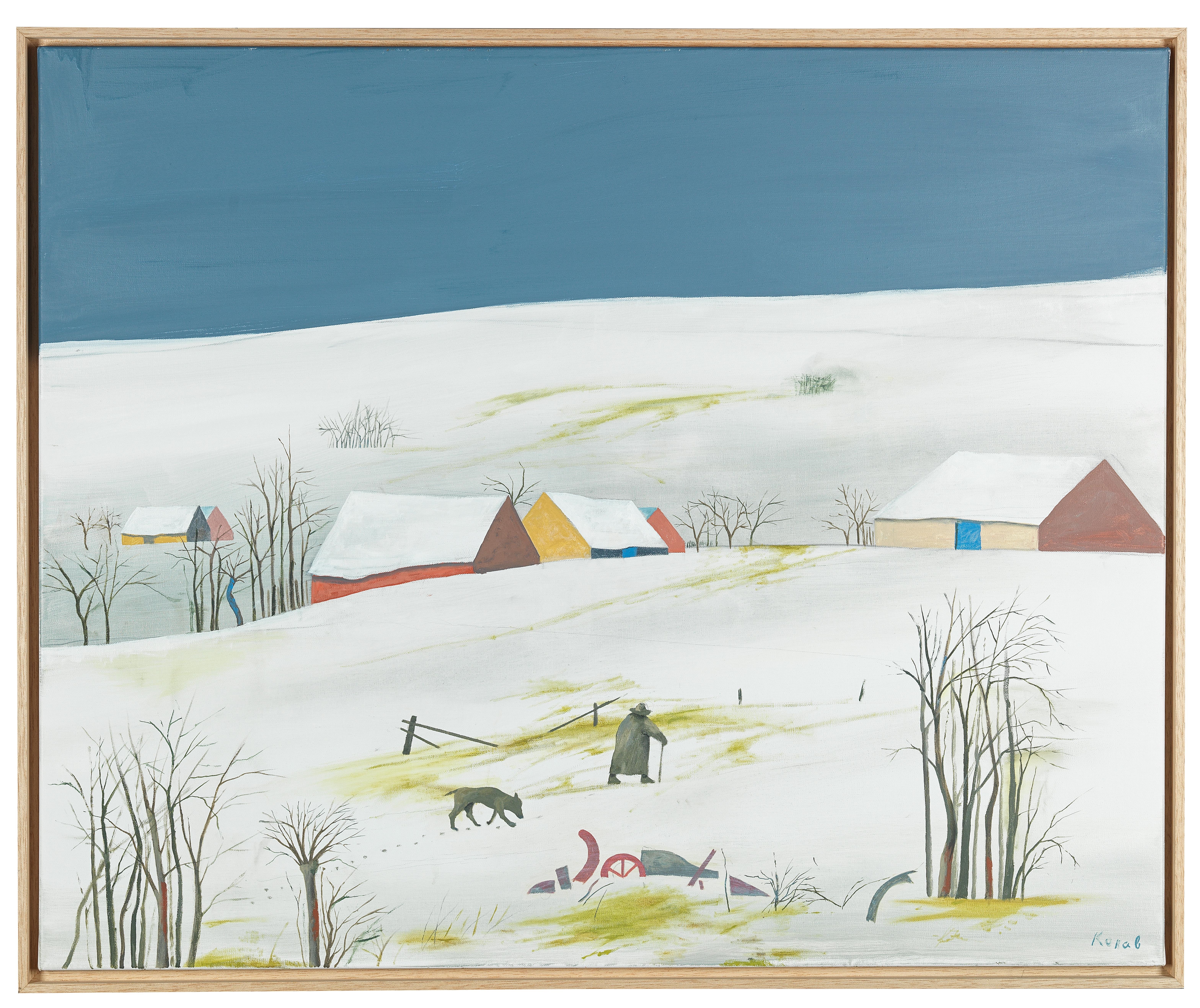 Artwork by Karl Korab, "Spätwinter im Waldviertel", Made of oil on canvas