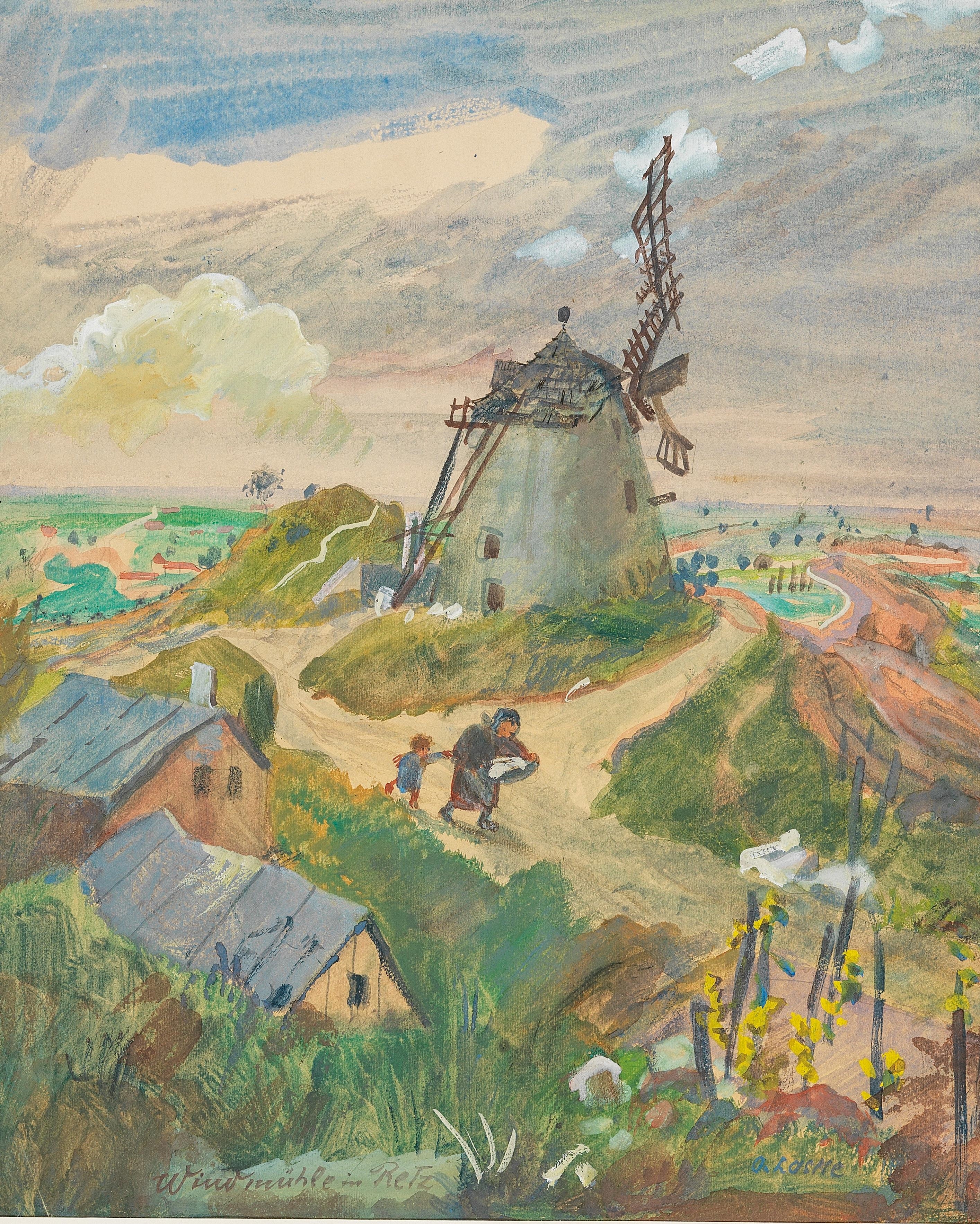 "Windmühle in Retz" by Oskar Laske