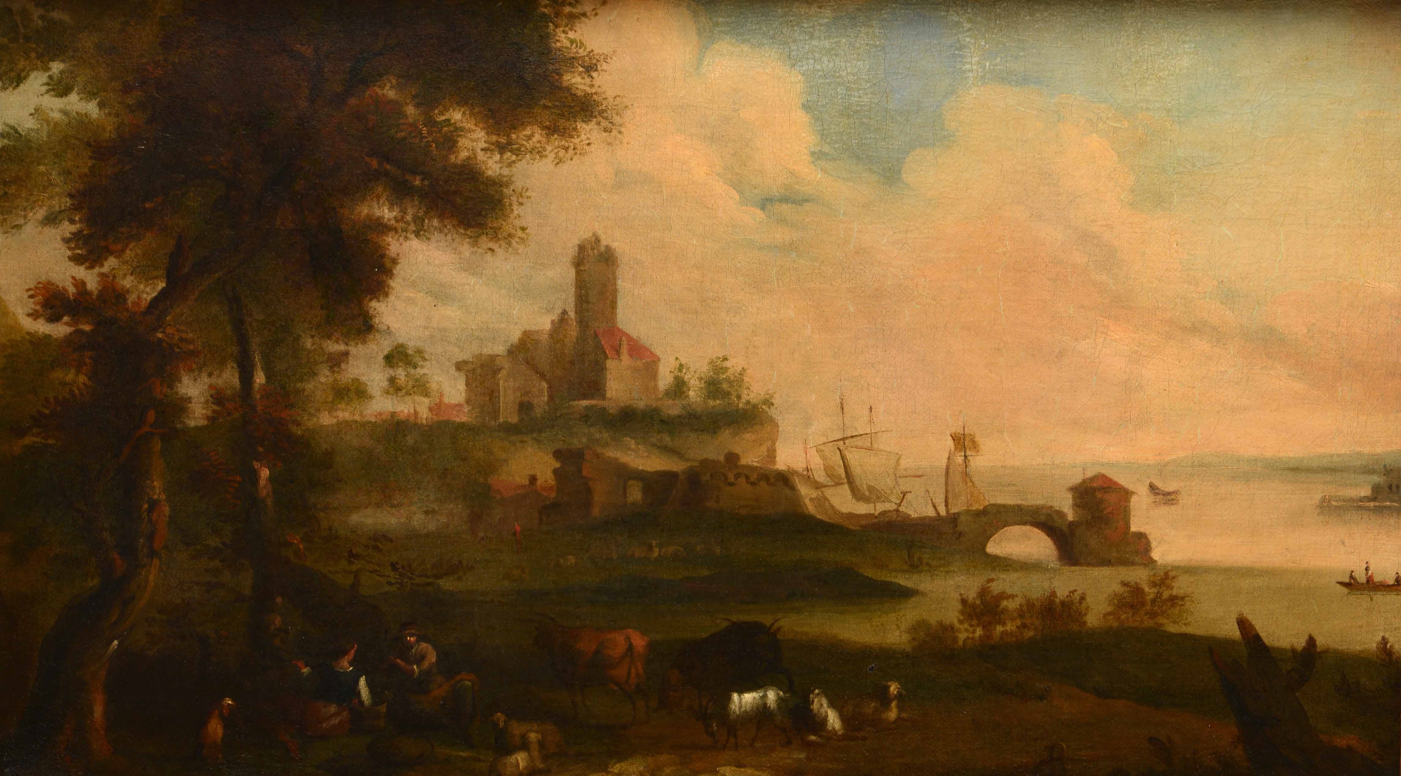 Paesaggio con fortezza by Italian School, 18th Century