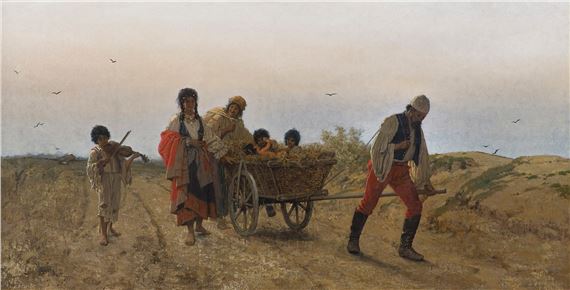 CYGANIE W DRODZE by Franciszek Streitt, 1877