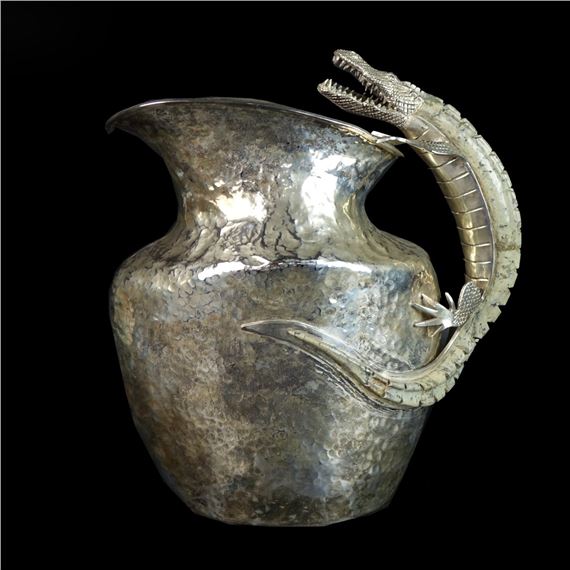 Emilia Castillo | Silverplated Water Pitcher with Alligator Handle ...