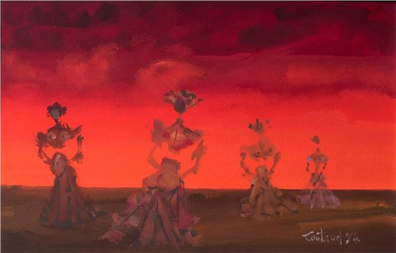 Ciel rouge by Lucien Coutaud, 1974
