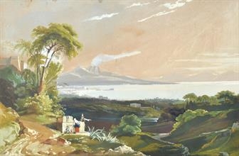 Artwork by Carl Rottmann, Golfo di Napoli, Made of mixed media on paper