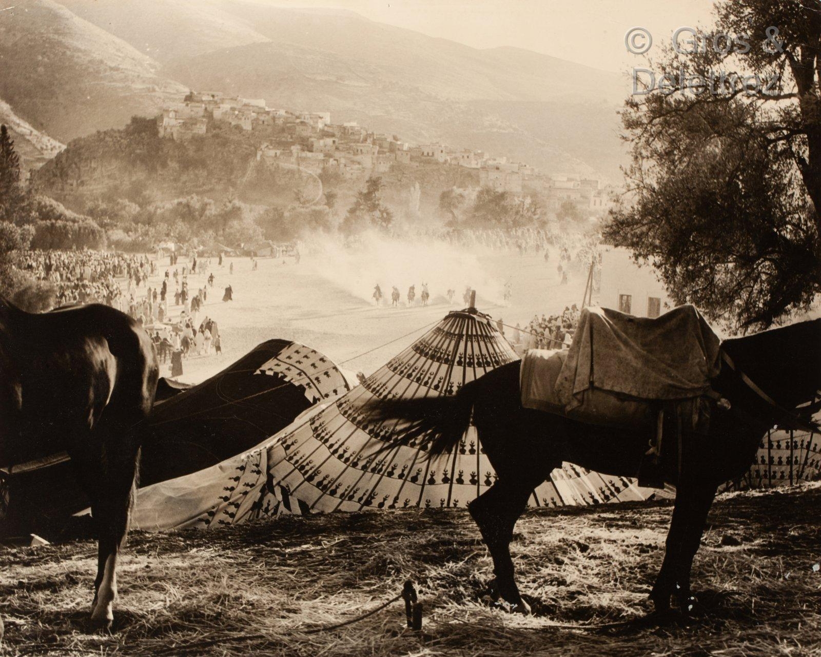 Artwork by Bernard Rouget, Eighteen works: Casablanca; Young girl from Tiznit; Fantasia; Nejjarine Fountain; Middle Atlas Meknes., Made of silver proofs of the period