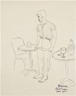 Thirty-two works: Untitled (7); LES PATINEUSES (3); ETUDES DE NUS (5); AUTOPORTRAIT; COMPOSITION SURRÉALISTE; VUE DE JARDIN; COUPLE ALLONGÉ; PORTRAITS (4); DIVERS SUJETS DONT DE NOMBREUSES COMPOSITIONS SURRÉALISTES (9) - Denyse de Bravura