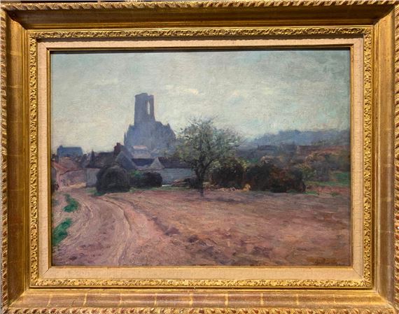 The village and the church of Larc ( Seine et Marne ) by Armand Guillaumin II