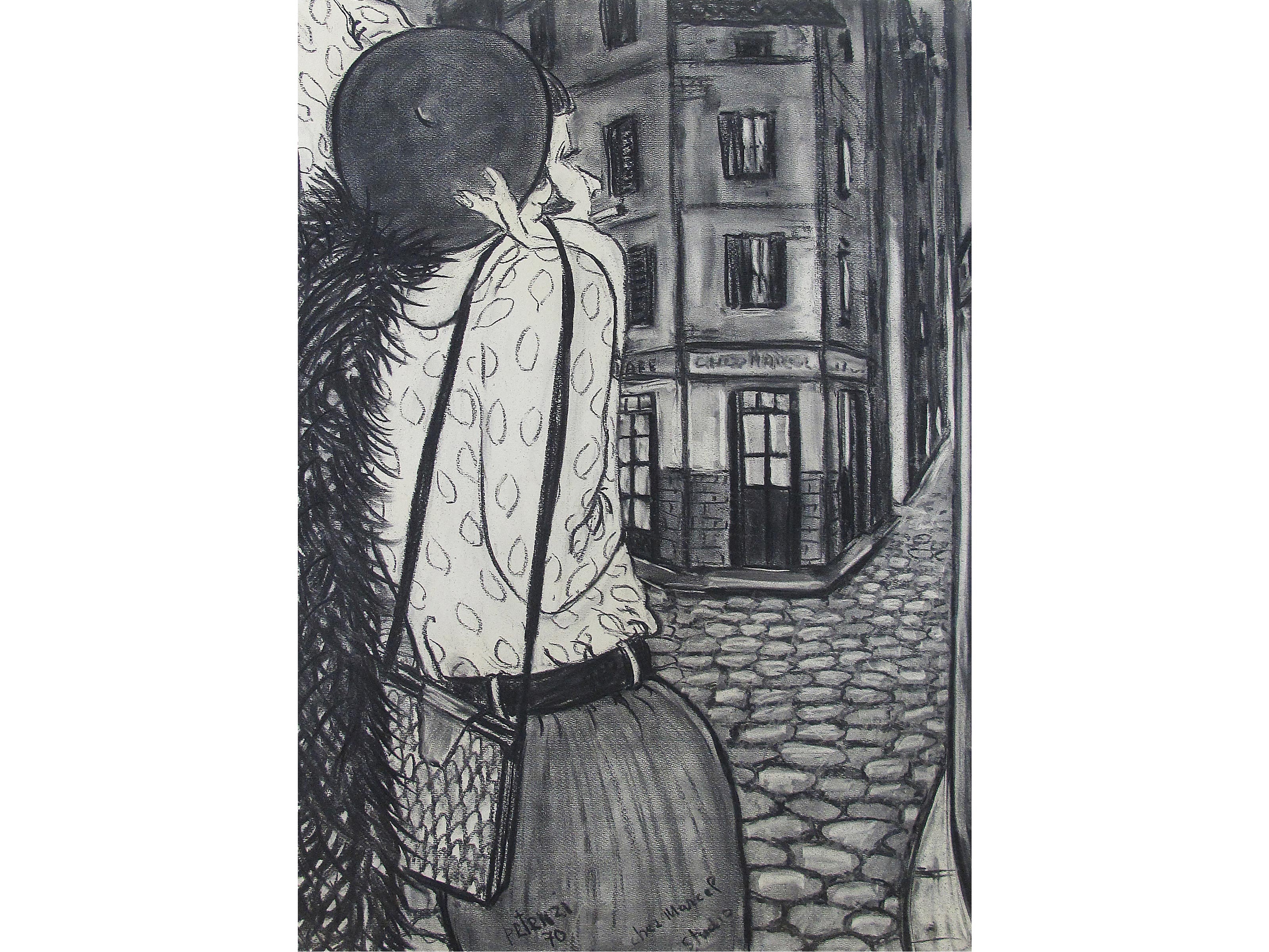 Artwork by Petenzi, Expectation, Made of Charcoal on paper