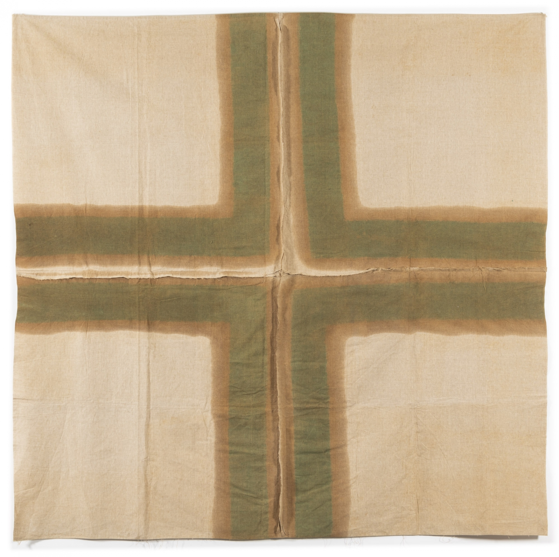 Artwork by Noël Dolla, Verde grezzo, Made of Oil and seams on canvas