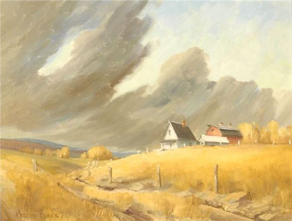 "Storm Over Stubble" by Meredith Evans, 1971