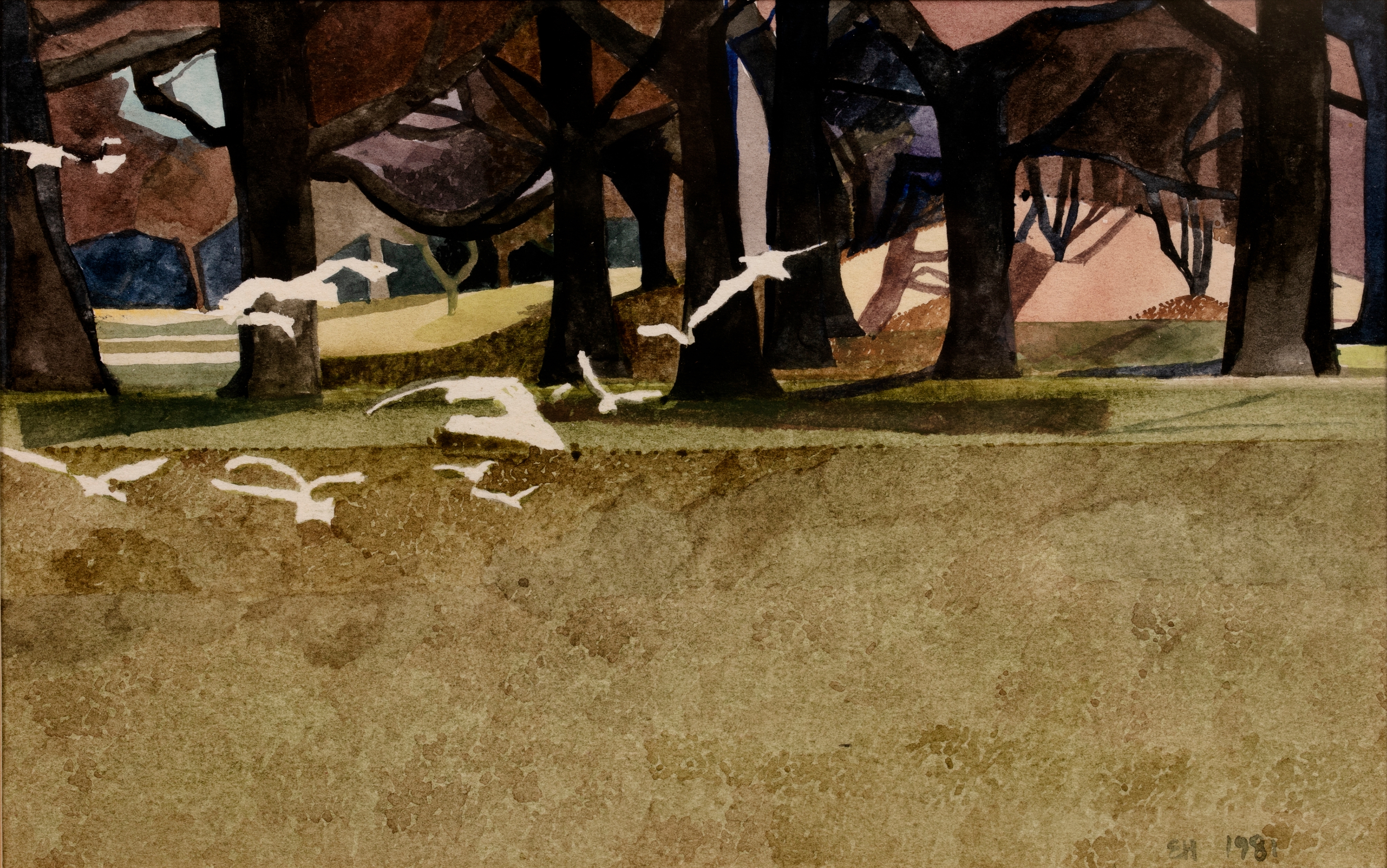 Artwork by Eileen Hogan, Gulls, Made of watercolour