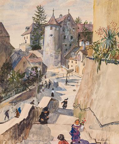 Meersburg at Lake Constance by Oskar Laske