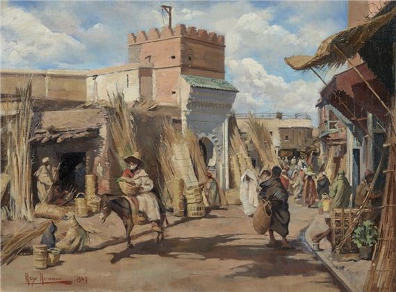 Le souk des vanneurs à Marrakech by Max Moreau, 1947