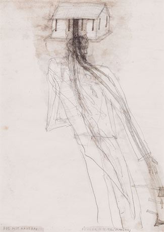 "Aus mit Hausbau" by Walter Pichler, 1982