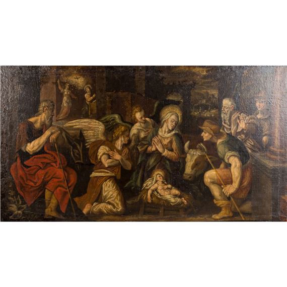 "Adoration of Christ by the Shepherds" - Swabian School, 18th Century