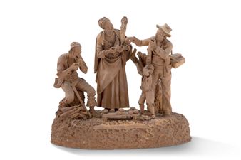 A prickly pear merchant . At her feet her tray with figs - Carmelo Di Stefano