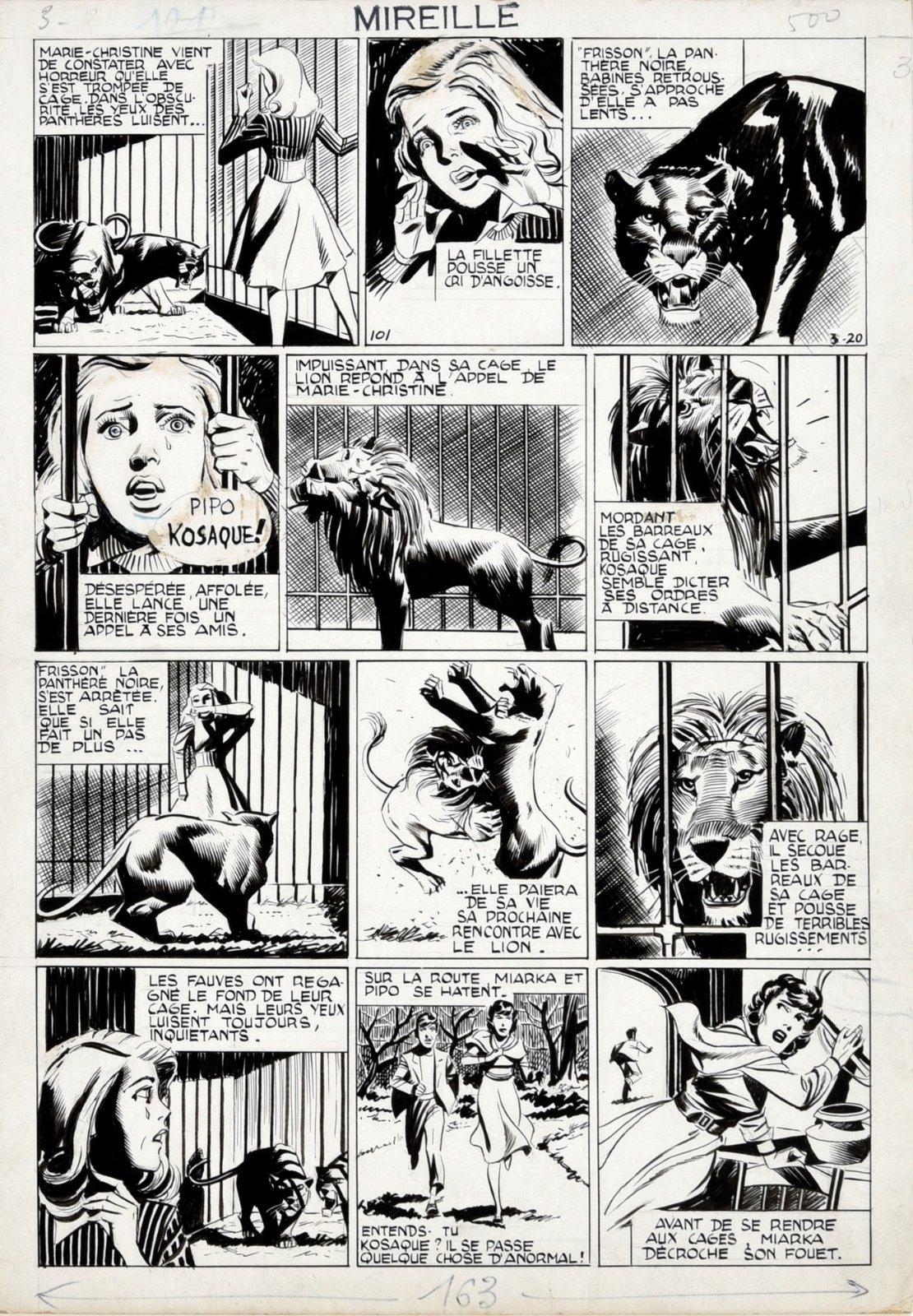 Artwork by Pierre Le Guen, L'orpheline du cirque, Made of Indian ink on cardboard