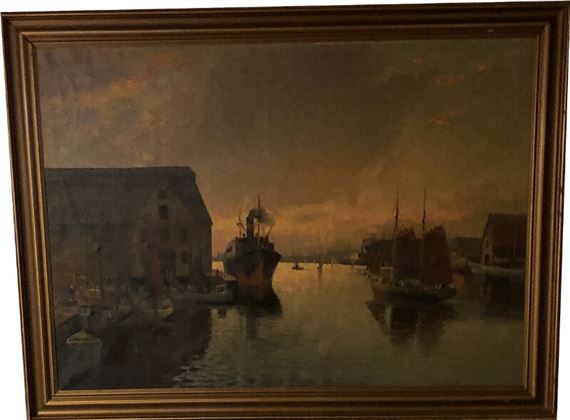 Gustav P. Rimmer | Motif from Copenhagen harbour | MutualArt