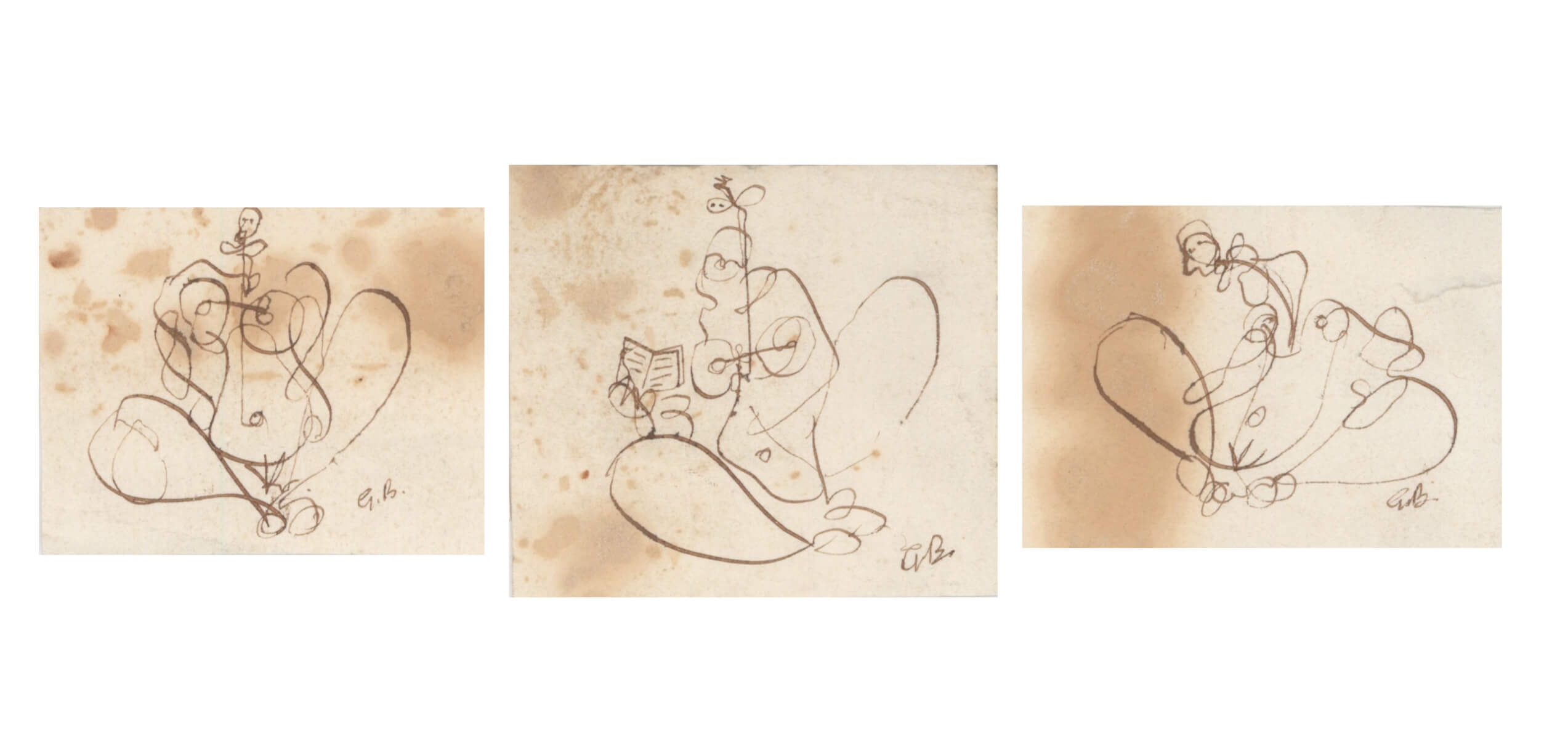 Georges Braque | Three works: Personnages [3 dessins] | MutualArt