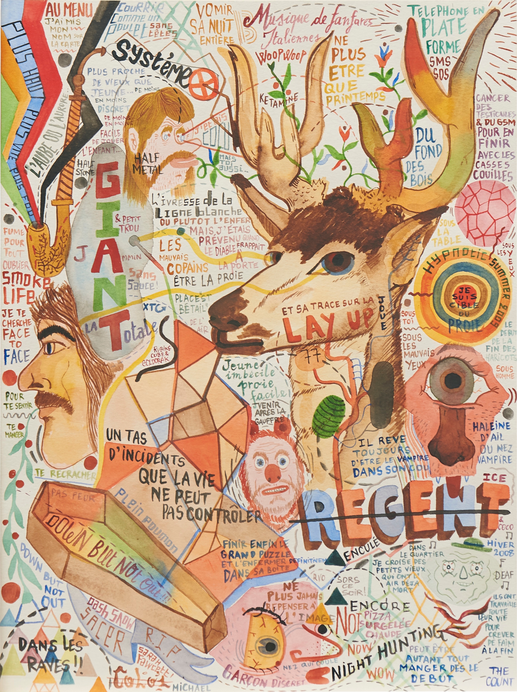 Artwork by Mon Colonel and Spit, Untitled, Made of Watercolor on paper