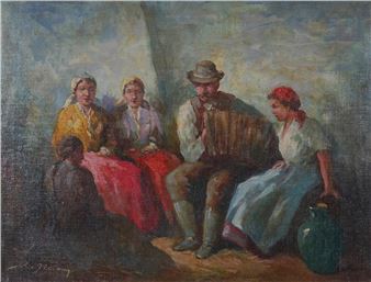 Accordion Player & Listeners - J. Zoltan Kiss