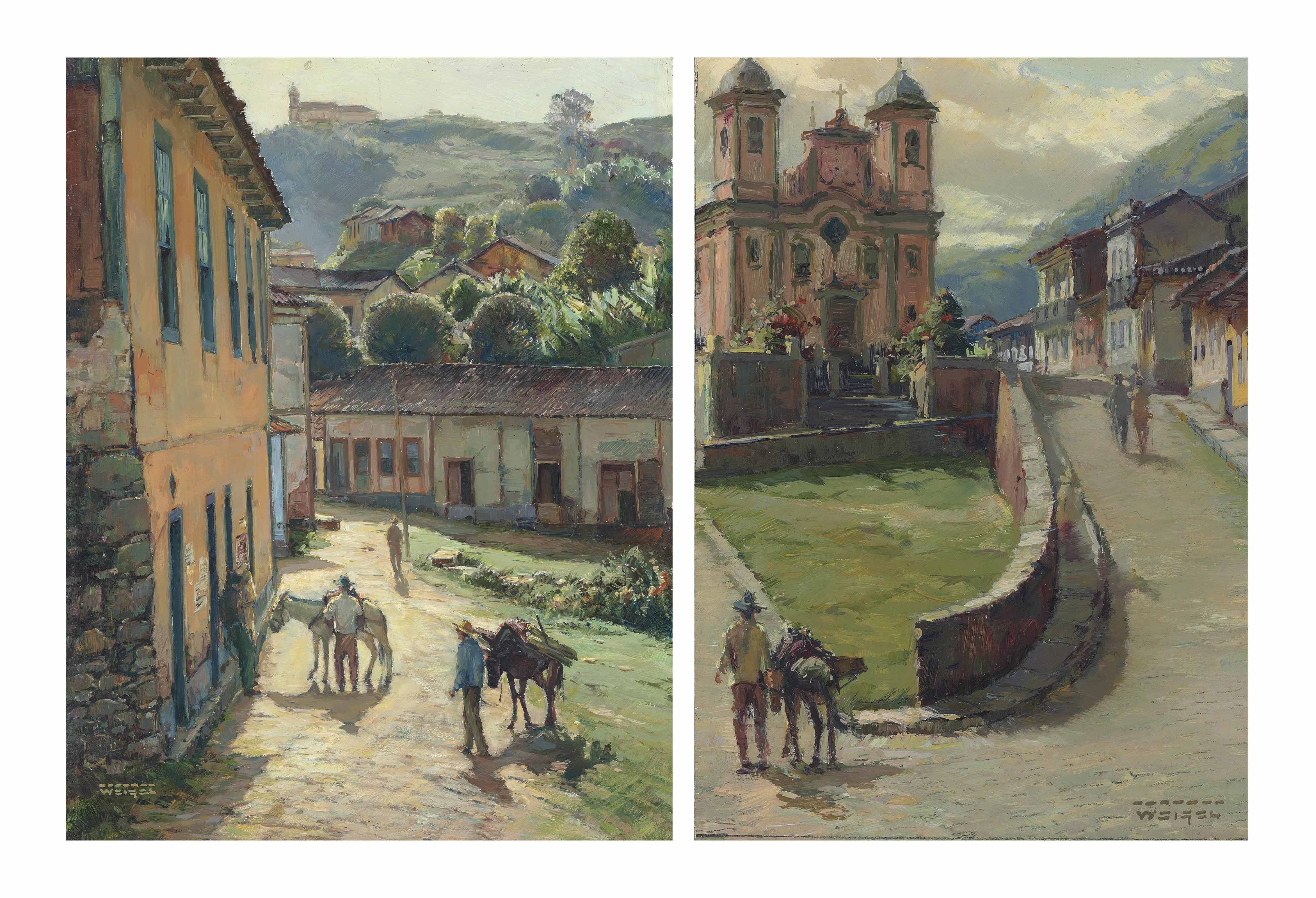 Two Works: St Iphigenia, Ouro Preto; and Nossa Senhora da Conceição, Ouro Preto by Rudolfo Weigel