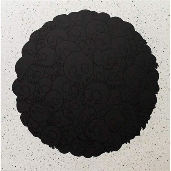 Takashi Murakami - Black Flowers and Skulls Square (TM/KK for BLM)