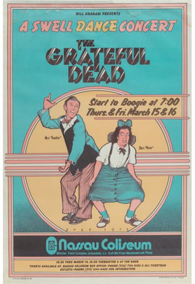 Grateful Dead Poster, A Swell Dance by David Edward Byrd, 1973