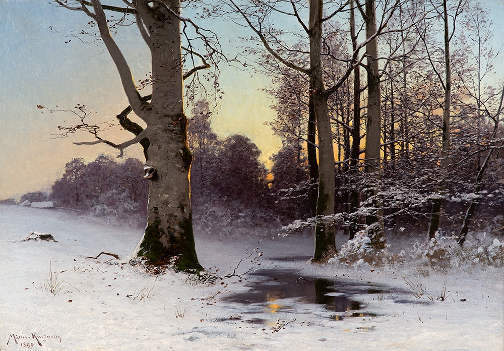 Winterlandschaft im Morgenlicht by Konrad Alexander Müller-Kurzwelly, 1890