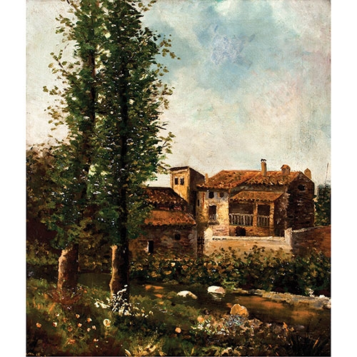 Artwork by Casimiro Sainz y Sainz, Paisaje fluvial, Made of Oil on canvas