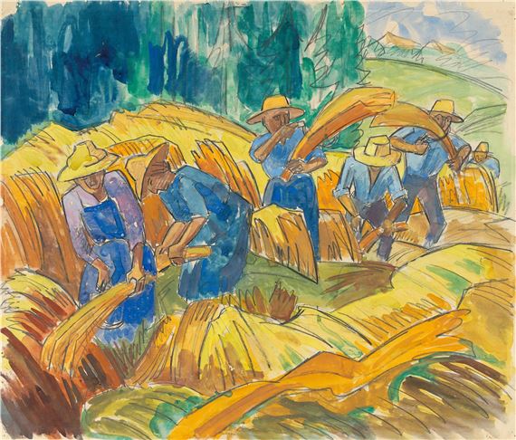 At the hay harvest by Fritz Schaefler