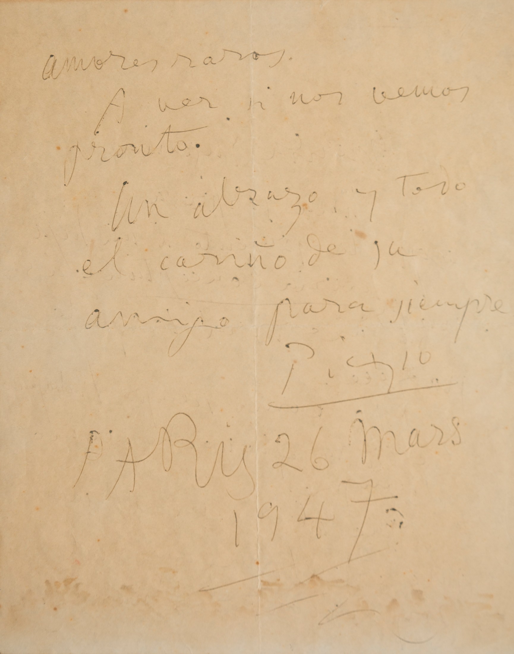 Pablo Picasso | Carta manuscrita de Pablo Picasso (26) | MutualArt