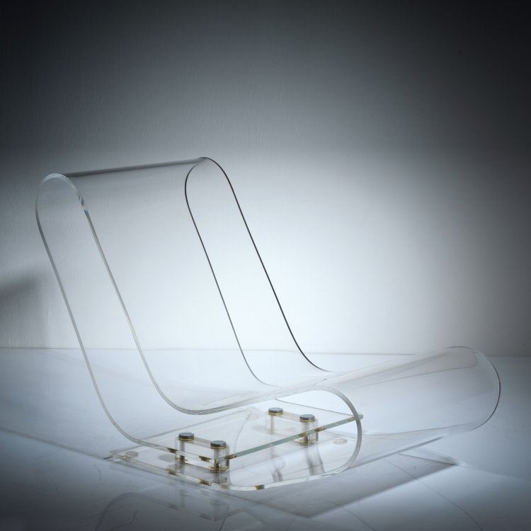 Artwork by Maarten van Severen, 'LCP' easy chair, 2004, Made of Clear acrylic glass, stainless steel
