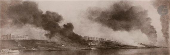Stalingrad en feu. Après une attaque aérienne de l’ennemi by Georgi Zelma, August 1942