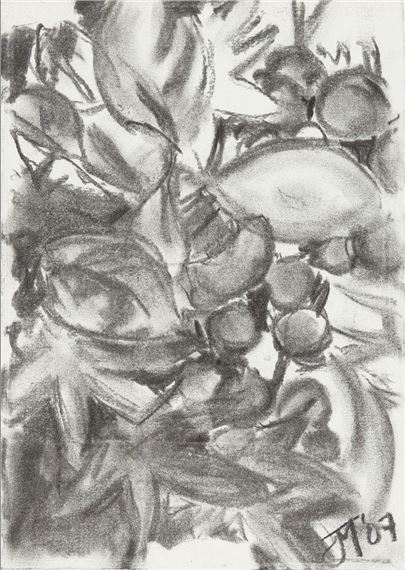Branches with a garden urn by Fredrich Donald Blake, dated 06