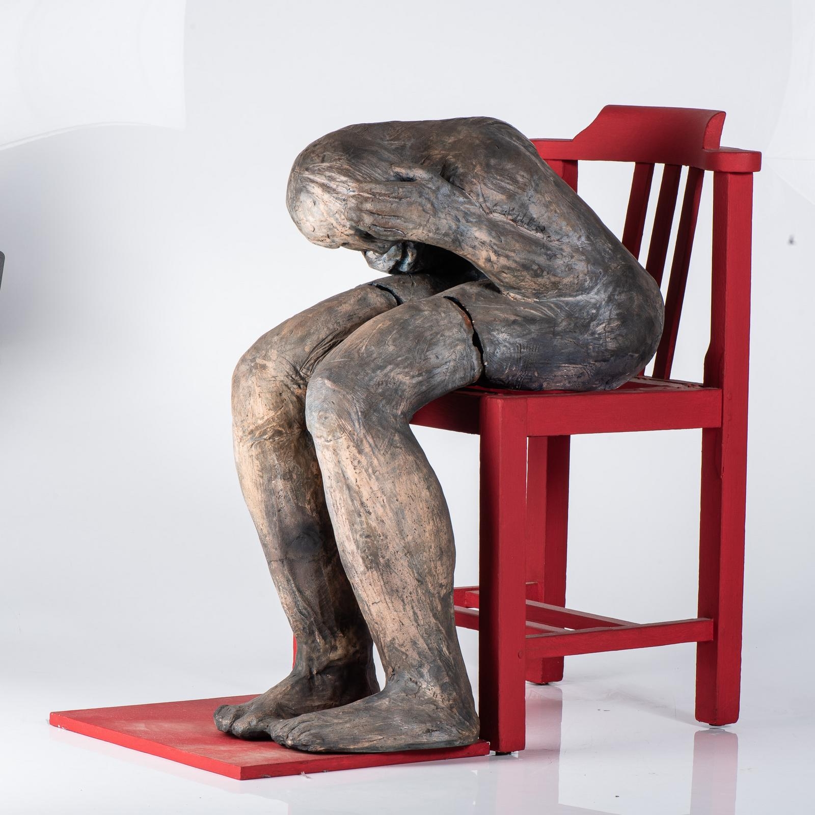 Artwork by Wilma Cruise, SEATED FIGURE, Made of ceramic