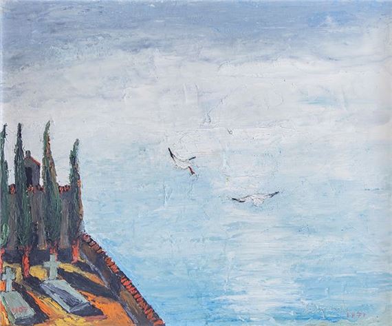 Gaviotas en la costa by Fernando Delapuente, 1973