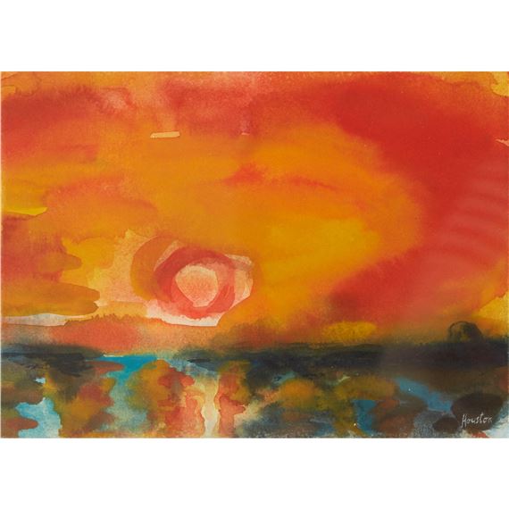 BASS ROCK, AUTUMN EVENING by John Houston, 1996