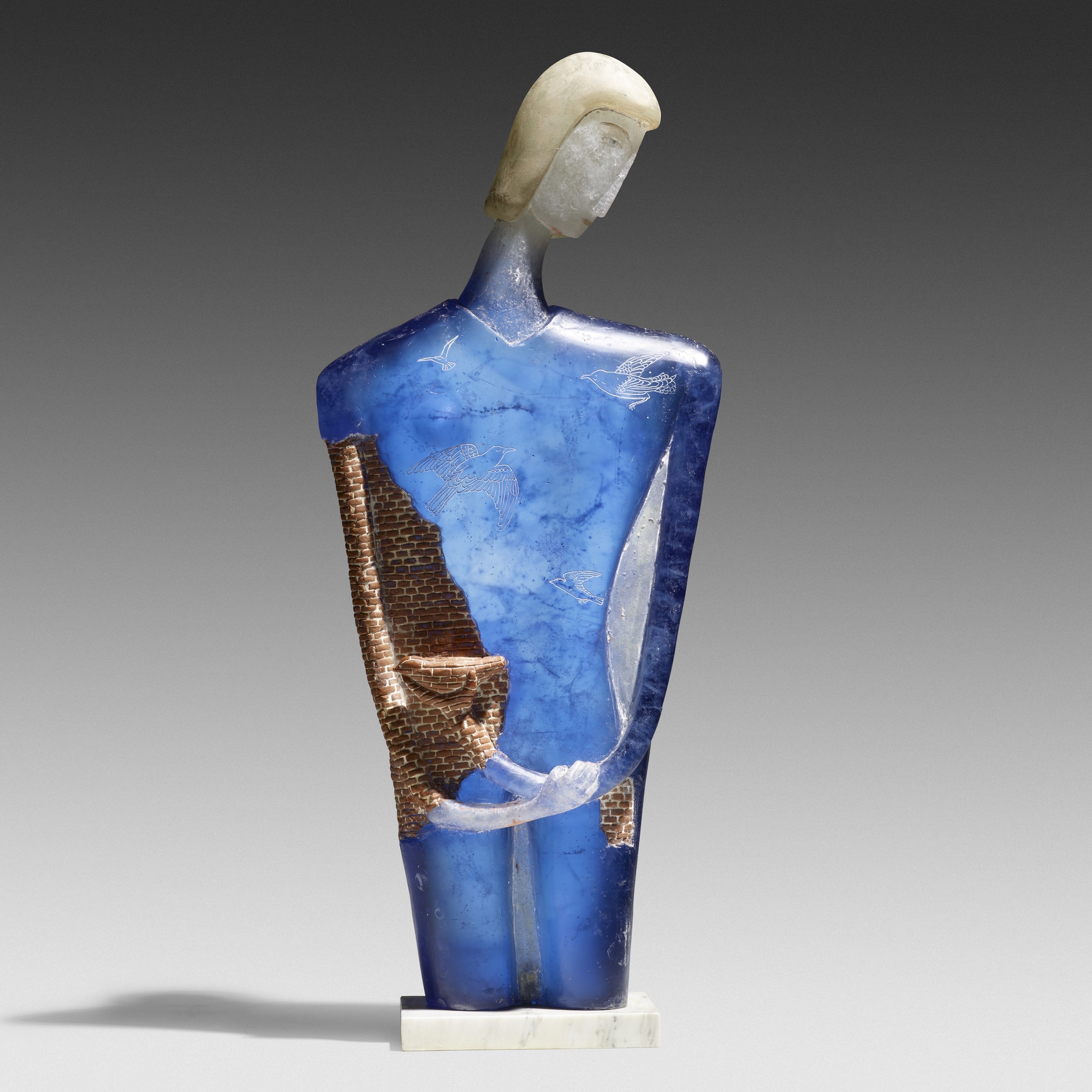 Artwork by Robin Grebe, Dreams of Flight, Made of cast glass, stone